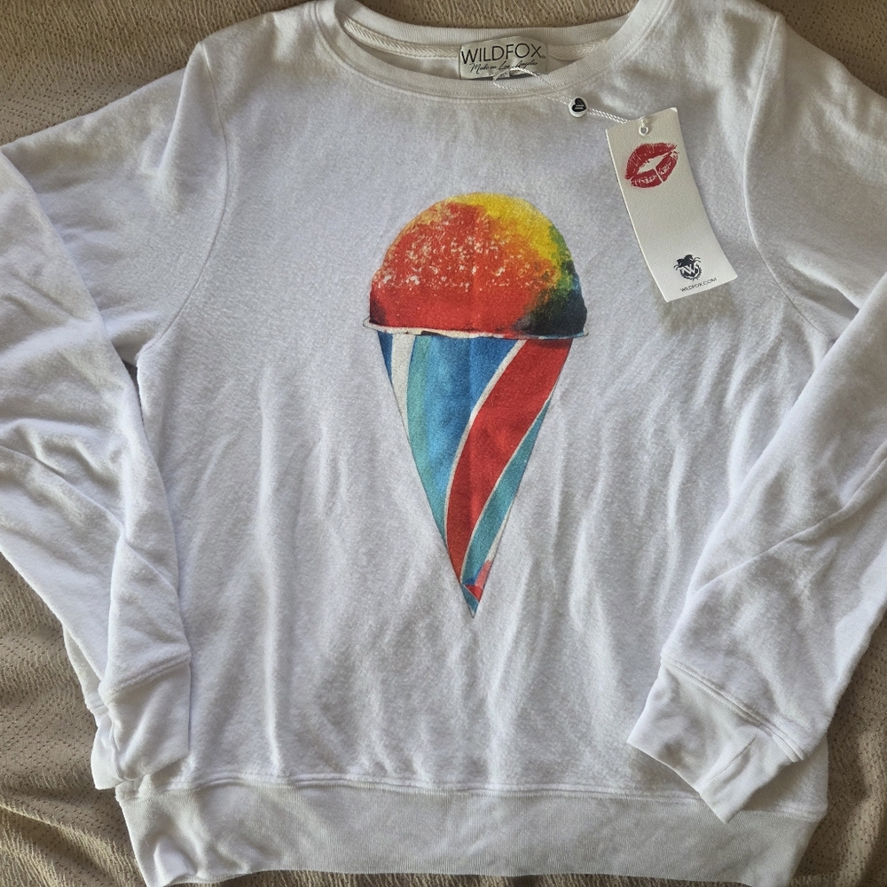 Wildfox White Ice Cream Graphic Sweatshirt